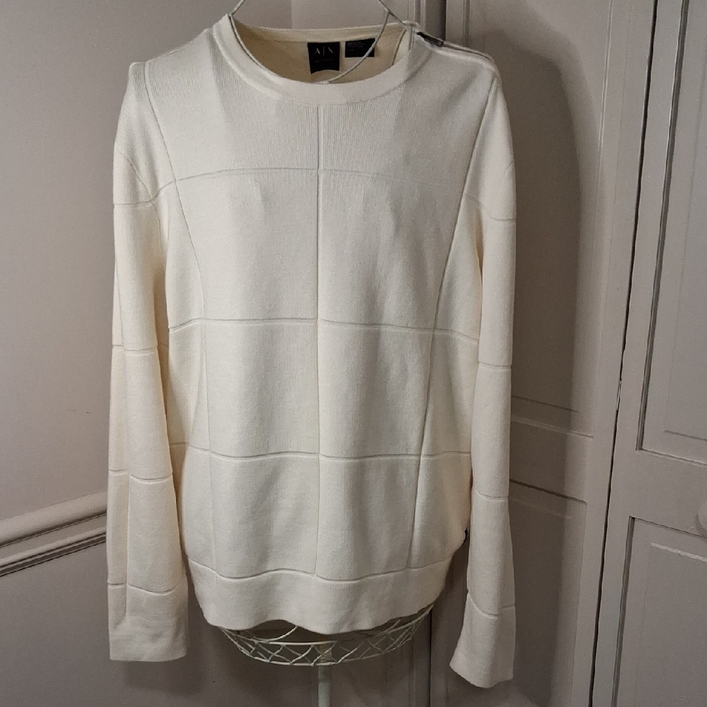 Armani Exchange Cream Knit Top